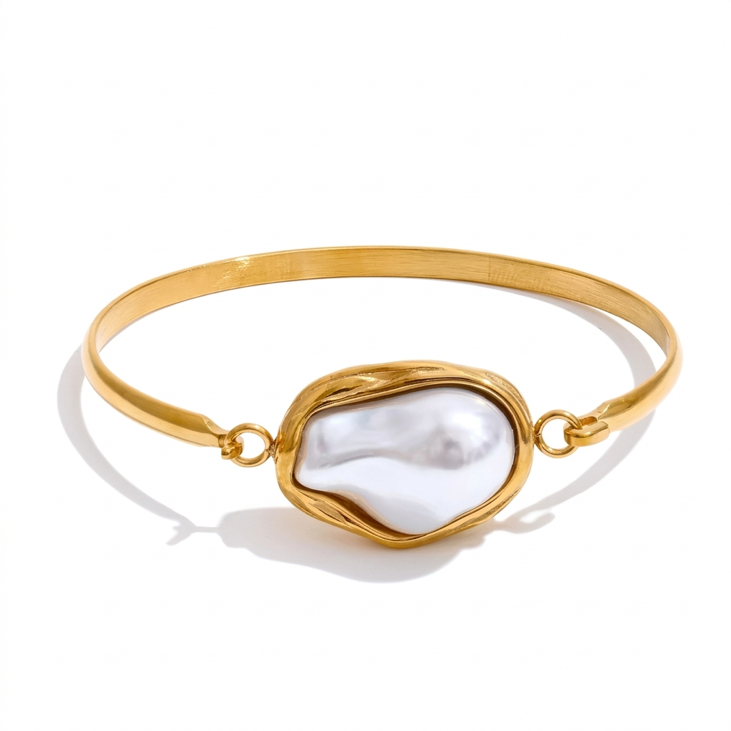 Baroque Pearl Bangle – Aubrey Adele