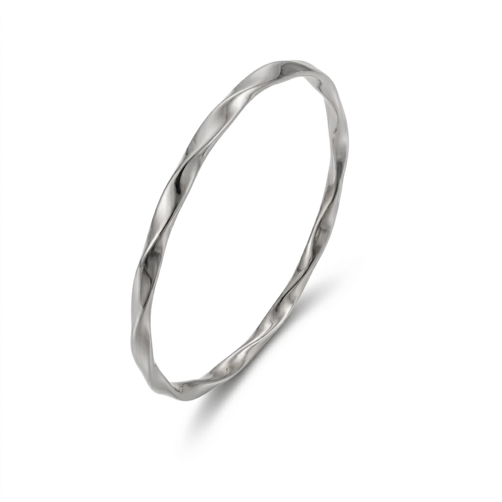 Twist Bangle Bracelets - Set of 3 Silver – Aubrey Adele