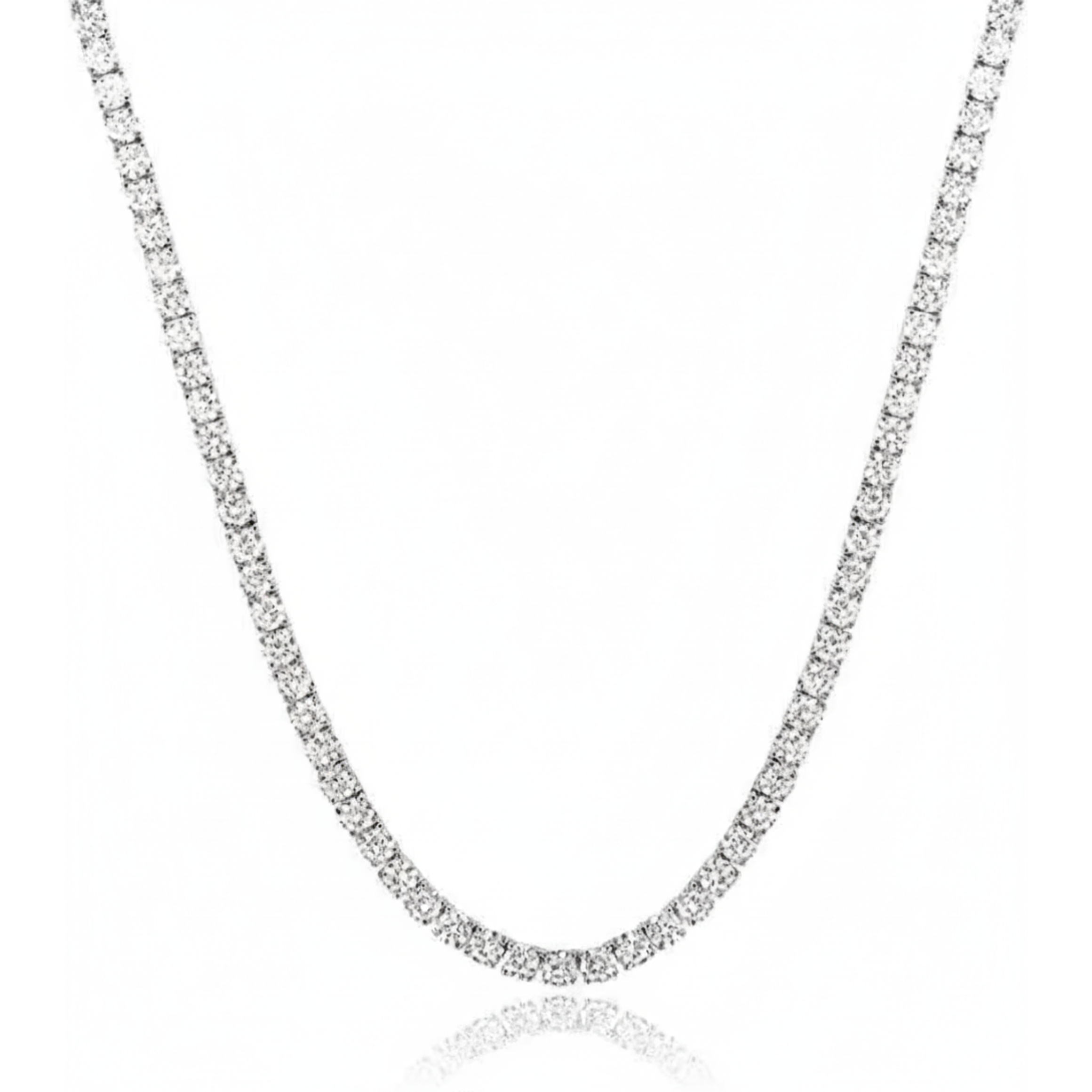 Non-Flip Tennis Necklace - 3mm Platinum – Aubrey Adele