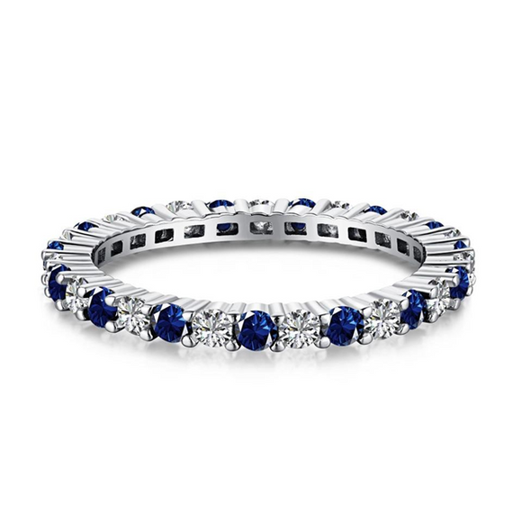 Blue and Clear Eternity Band