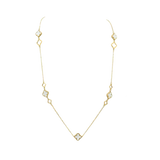 Quatrefoil Mother of Pearl Long Necklace
