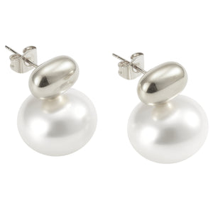 17mm Pearl Stud Silver