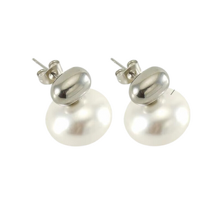 17mm Pearl Stud Silver