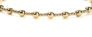 2mm & 4mm Bead Necklace Gold