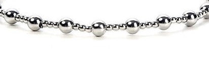 2mm & 4mm Bead Necklace Silver