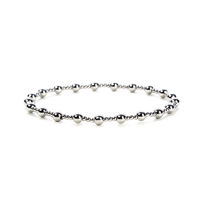 2mm & 4mm Bead Bracelet Silver