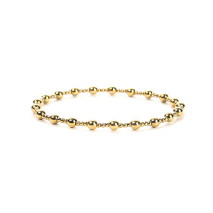 2mm & 4mm Gold Bead Bracelet