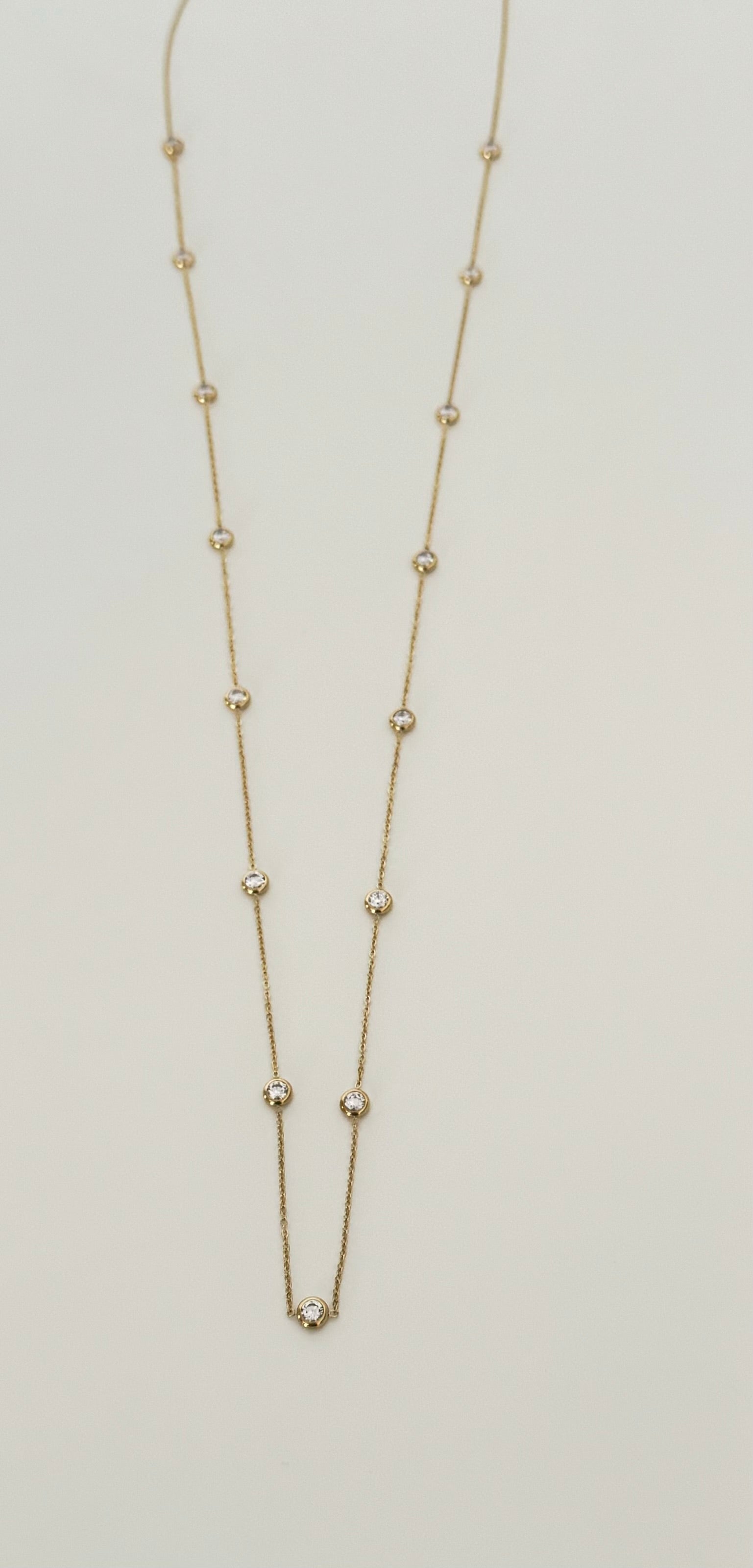Diamond Bezel Long Gold