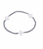 3mm Beaded Cross Bracelet