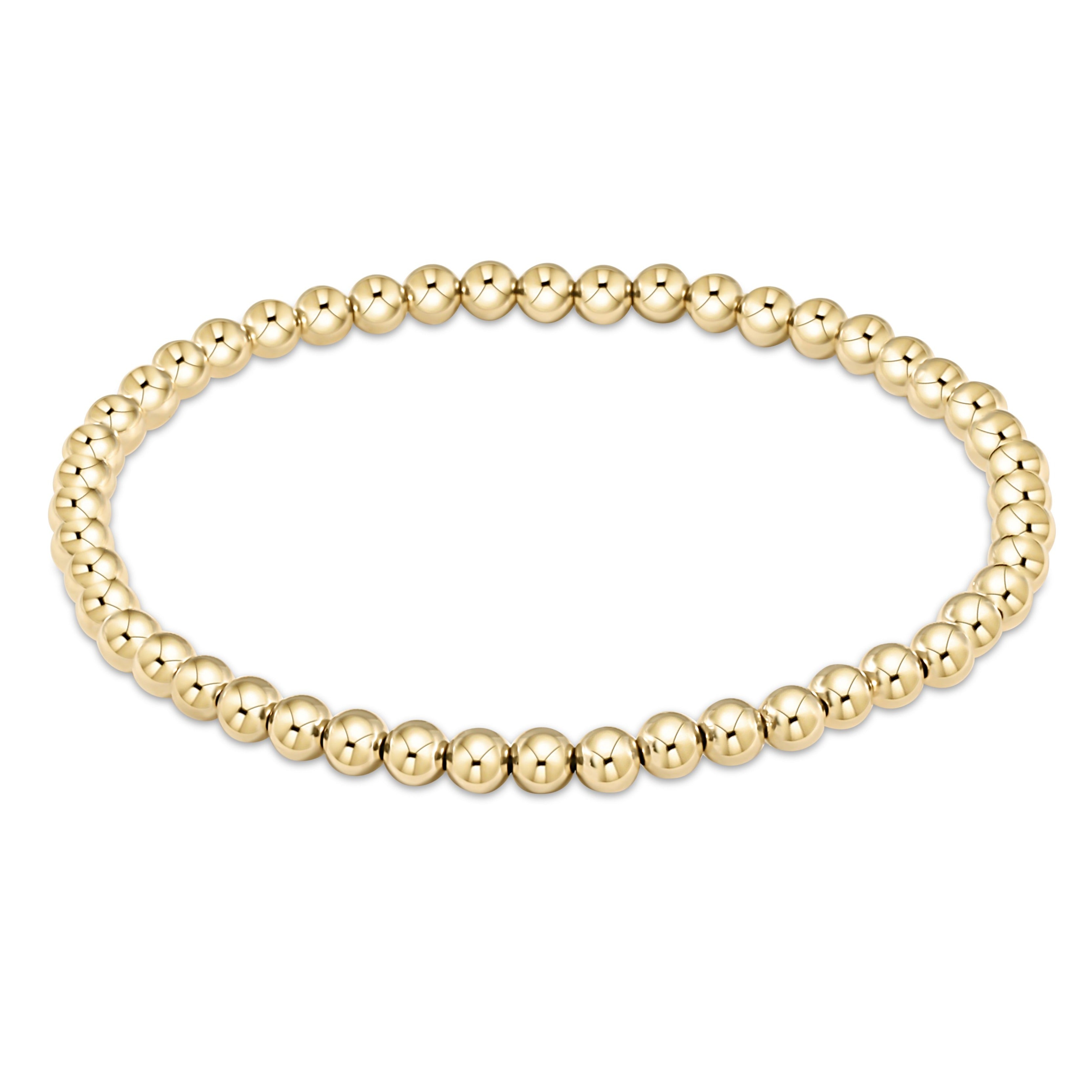 4mm Bead Bracelet Gold