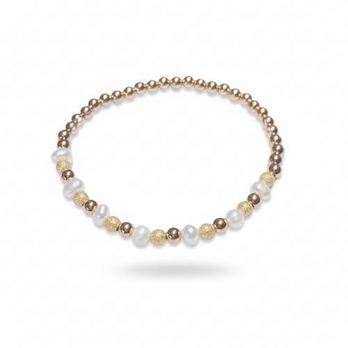 4mm Satin and Gold Bracelet
