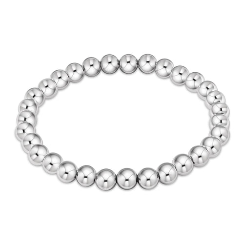 6mm Bead Bracelet Silver