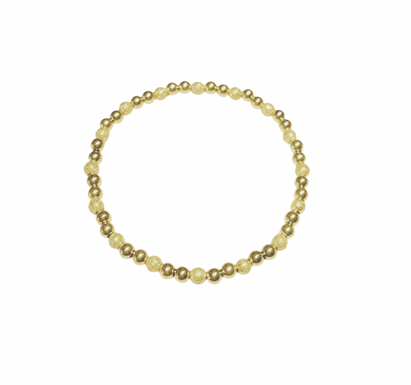 4mm Satin and Gold Bracelet