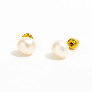 8mm Natural Pearl Stud Earrings