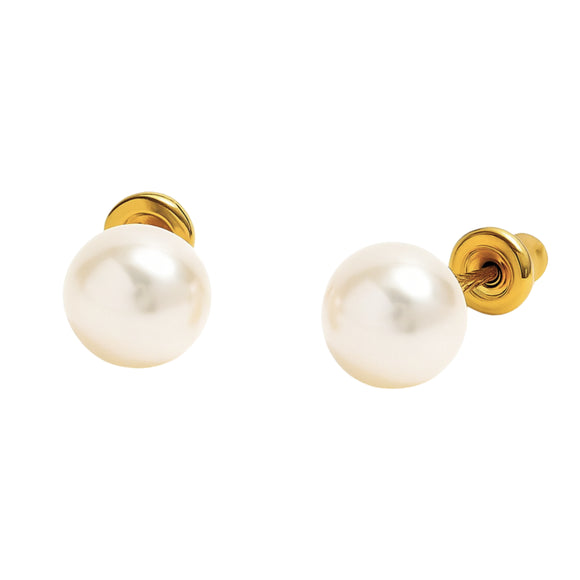 8mm Natural Pearl Stud Earrings