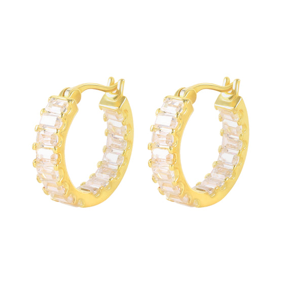 Baguette Bling Huggie Earrings