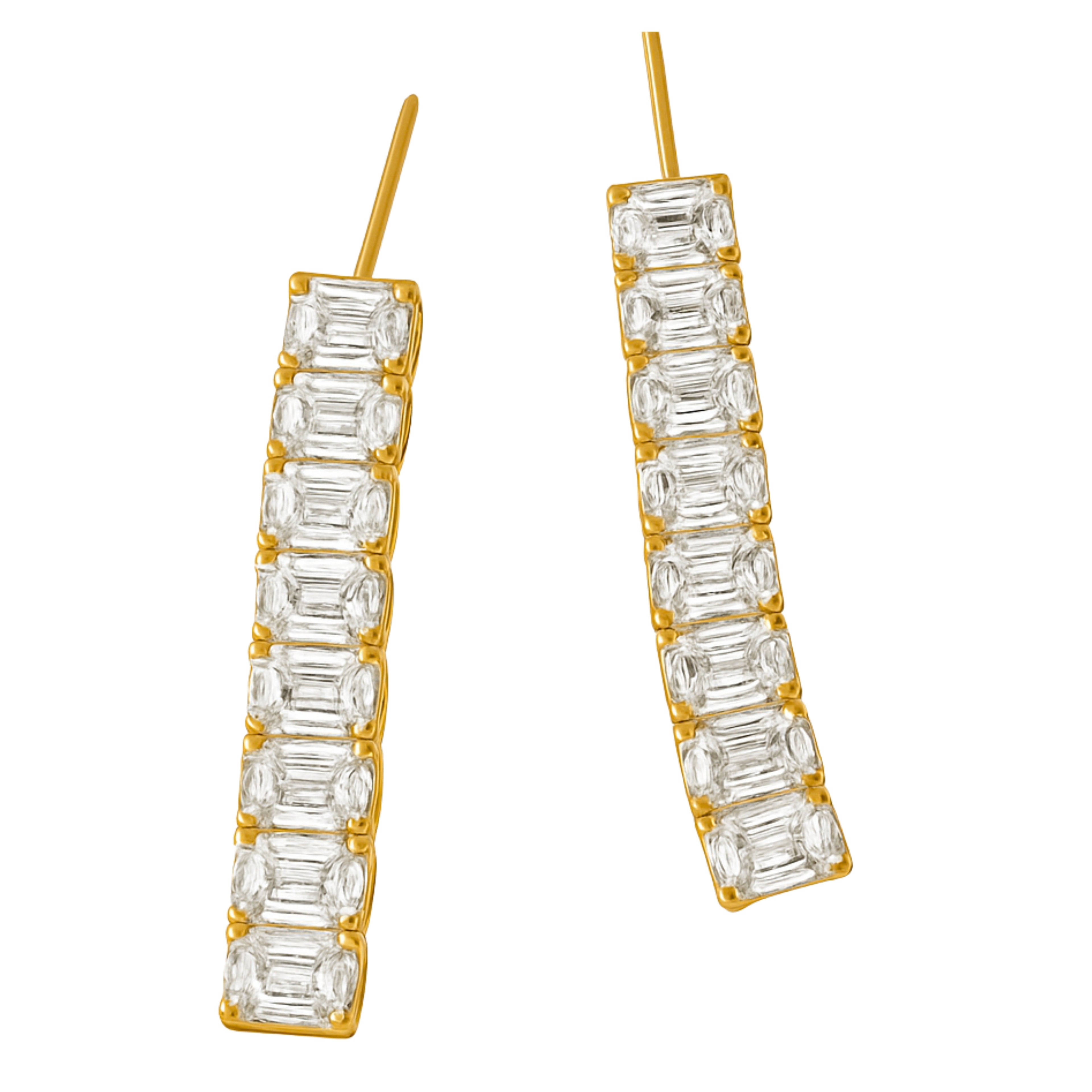 Baguette Clear Waterfall Earring