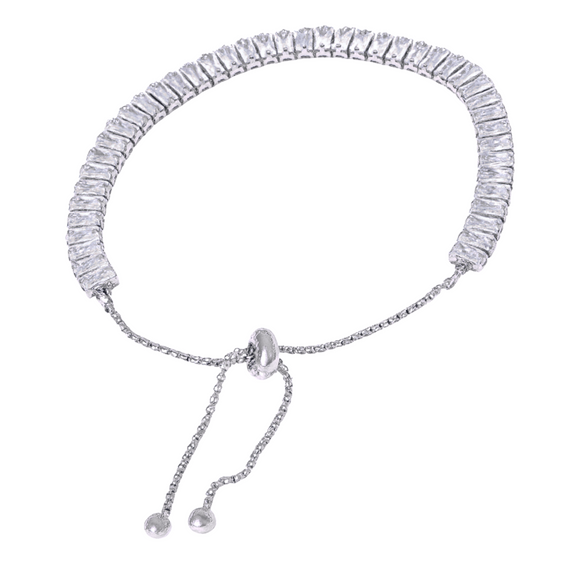 Baguette Bolo Bracelet - Silver