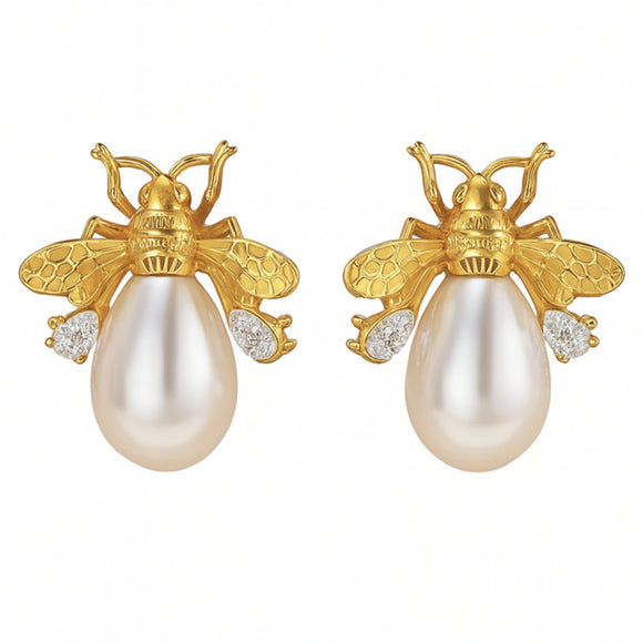 Bee Pearl Earrings