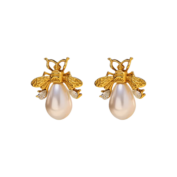 Bee Pearl Earrings