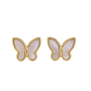 Butterfly Mother of Pearl Stud Earrings