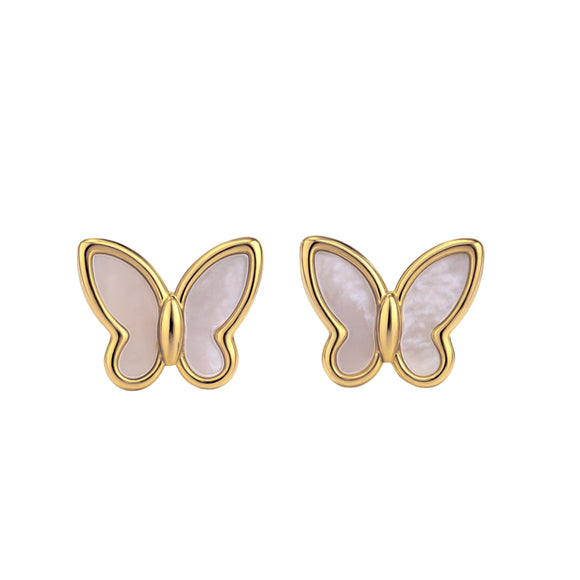 Butterfly Mother of Pearl Stud Earrings