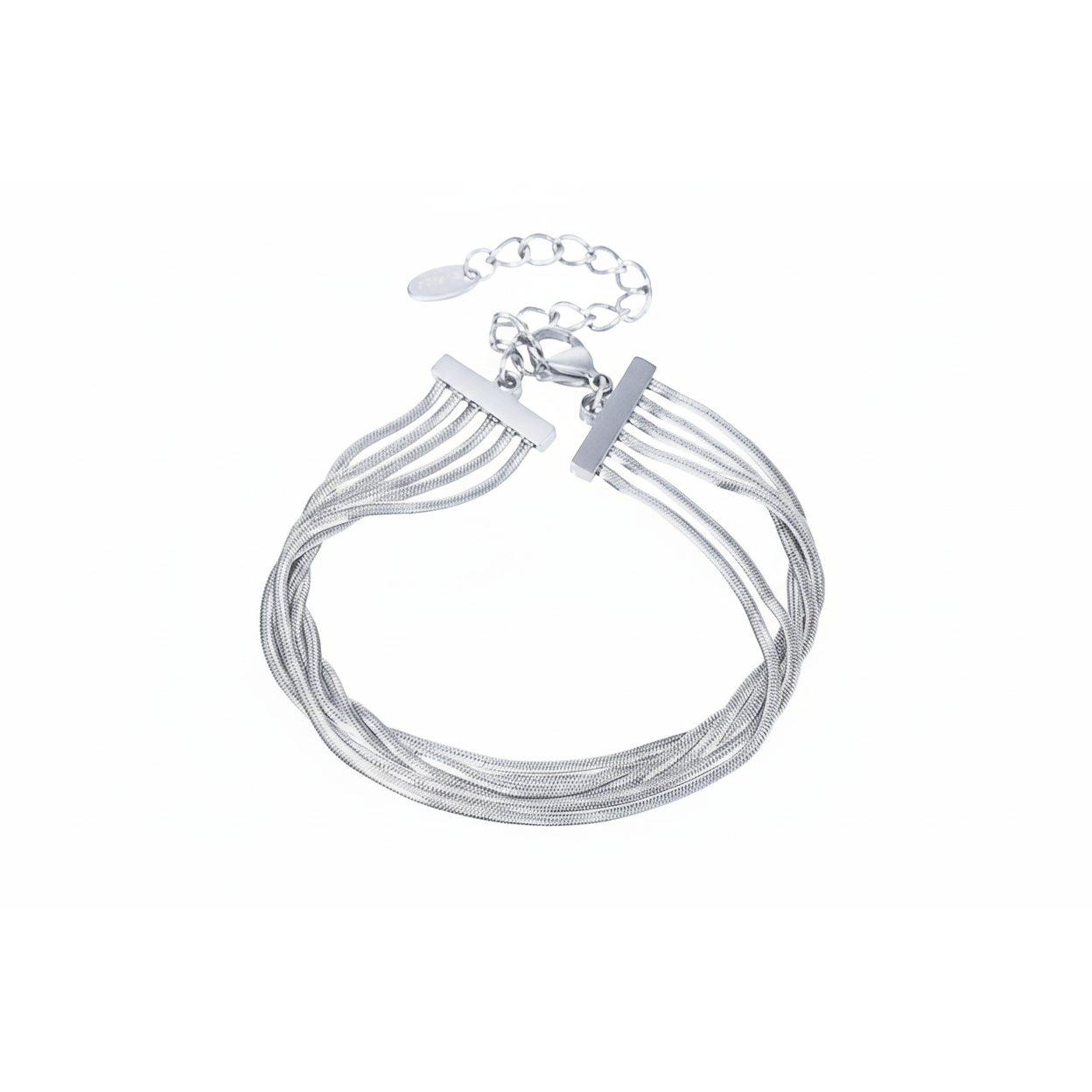 Cascading Snake Chain Bracelet Silver