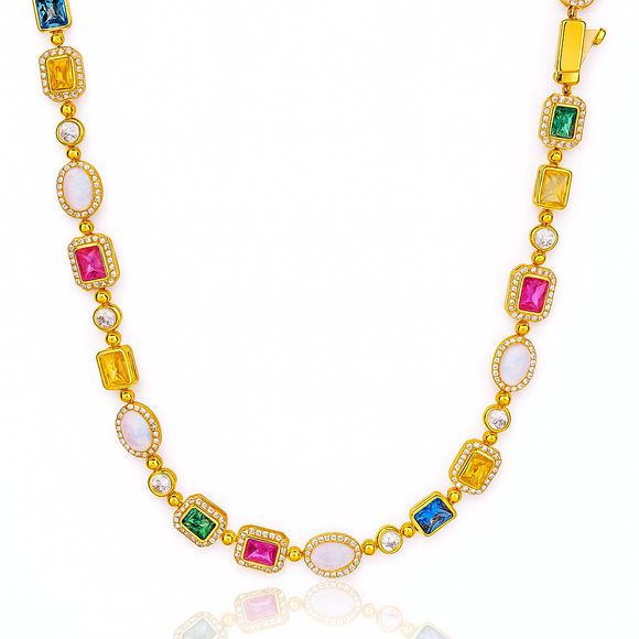 Victorian Kaleidoscope Gold Necklace