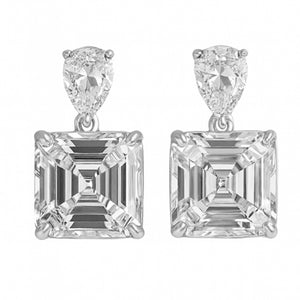 Clear Asscher Earrings