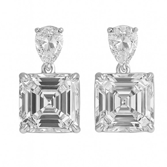 Clear Asscher Earrings