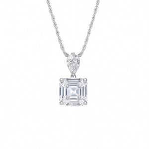 Clear Asscher Cut Necklace