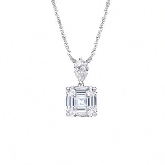 Clear Asscher Cut Necklace
