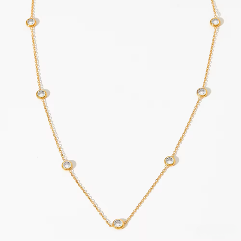 Diamond Bezel Long Gold