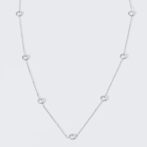 Diamond (Simulated) Bezel Long Silver
