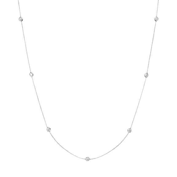 Diamond Bezel Long Silver