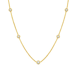 Diamond (Simulated) Bezel Necklace