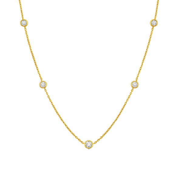 Diamond (Simulated) Bezel Necklace