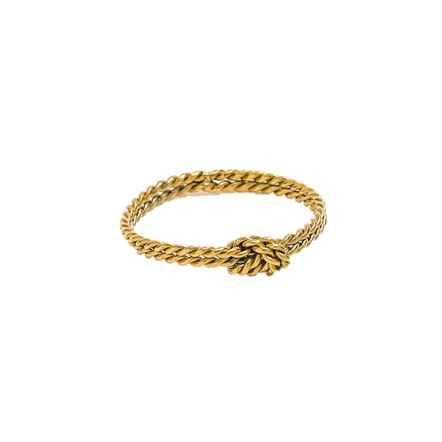 Thin Double Rope Ring