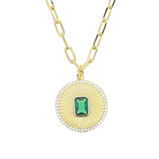 Emerald Medallion Necklace