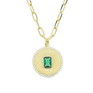 Emerald Medallion Necklace