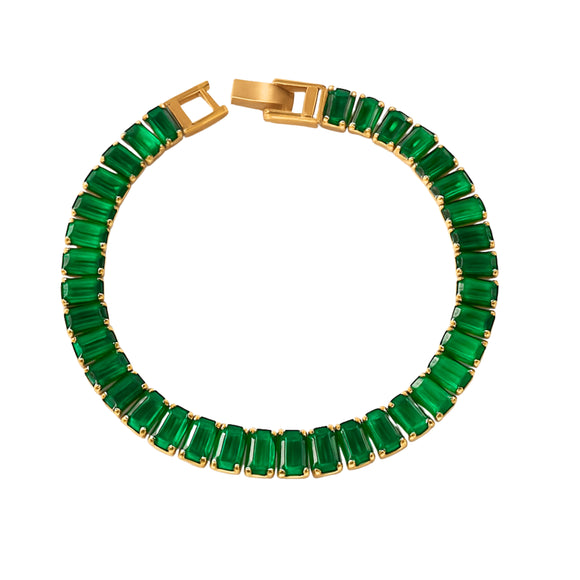 Emerald (Simulated) Bagette Bracelet