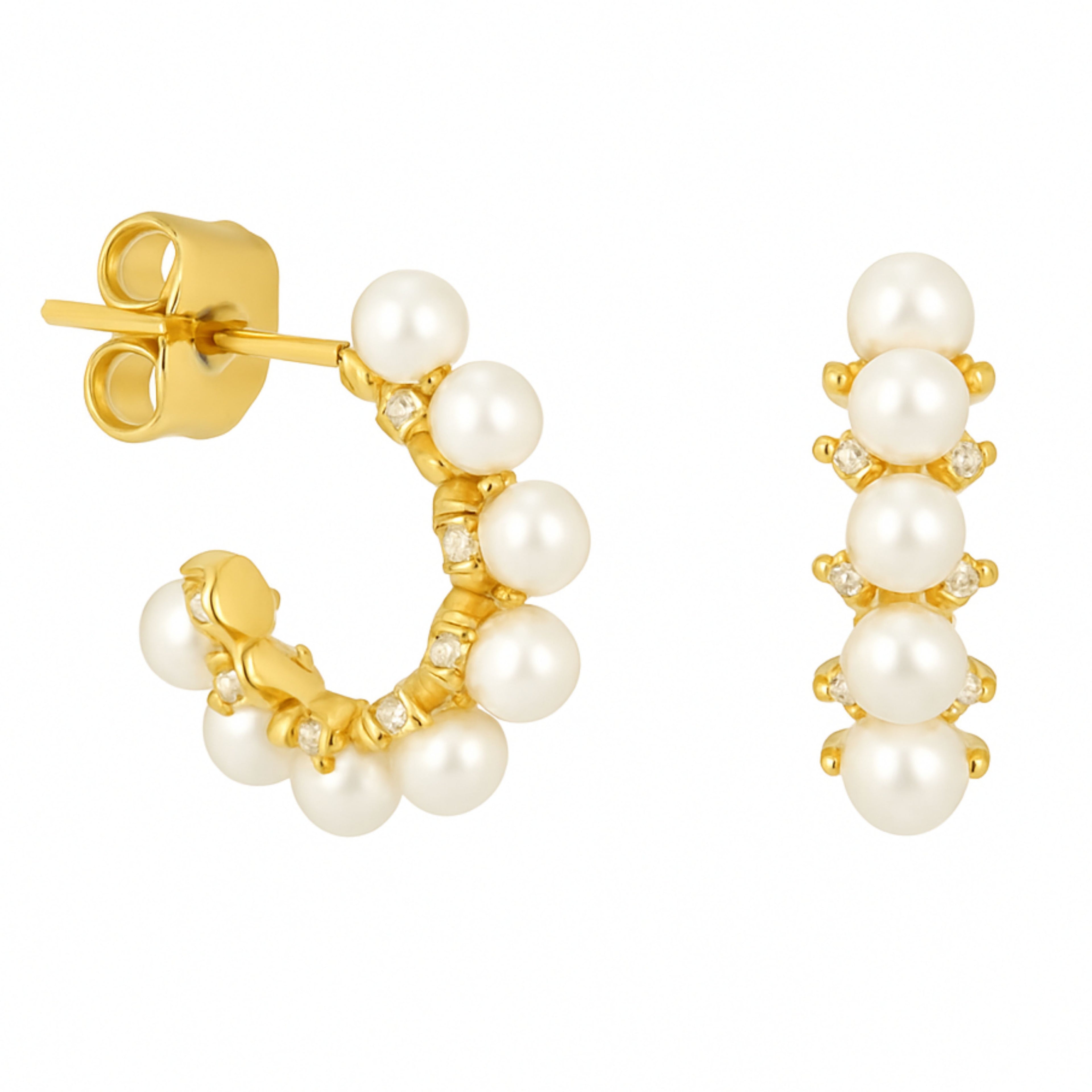 Fabulous Pearl Huggie Earrings
