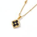 French Cross Black Necklace