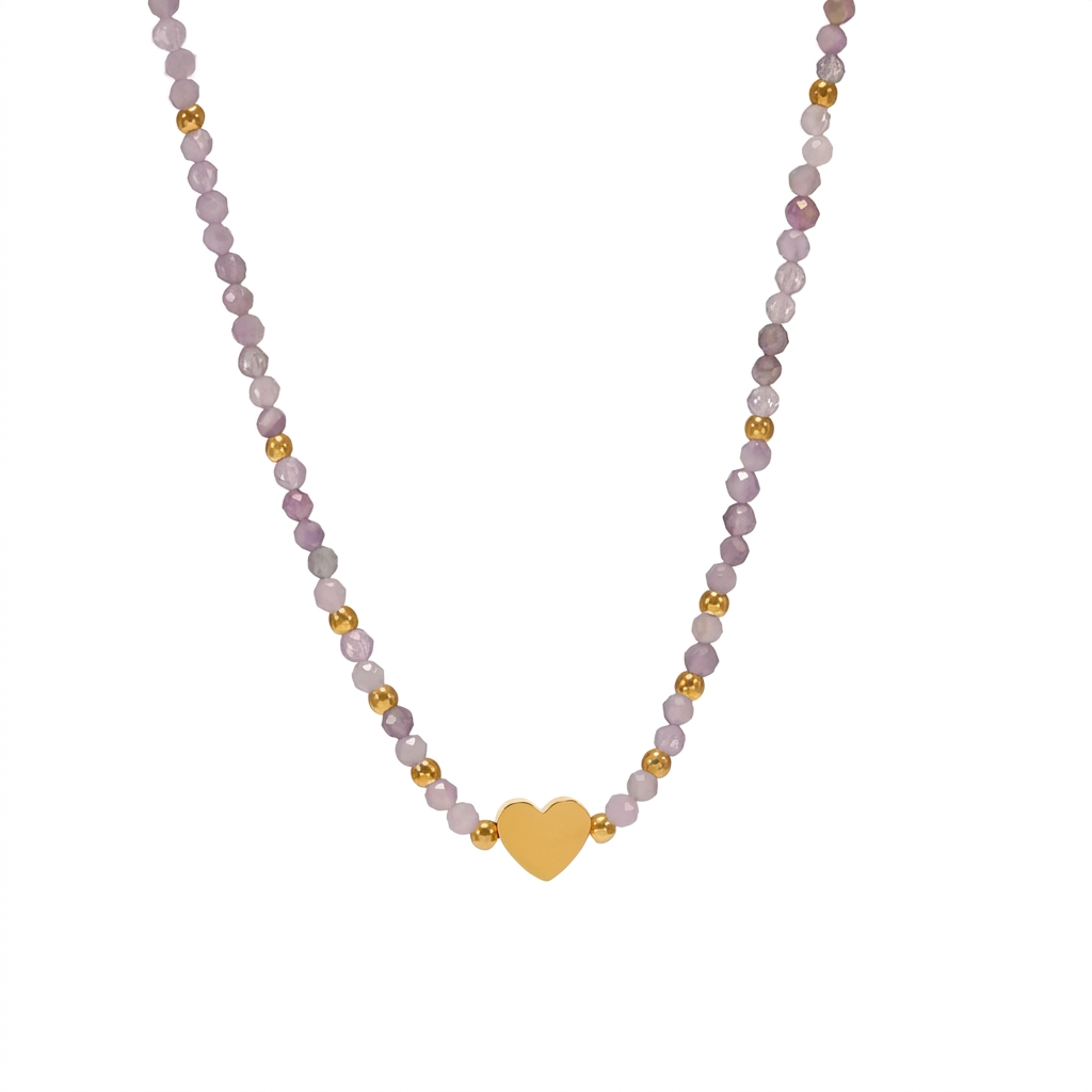 Amethyst Heart Necklace