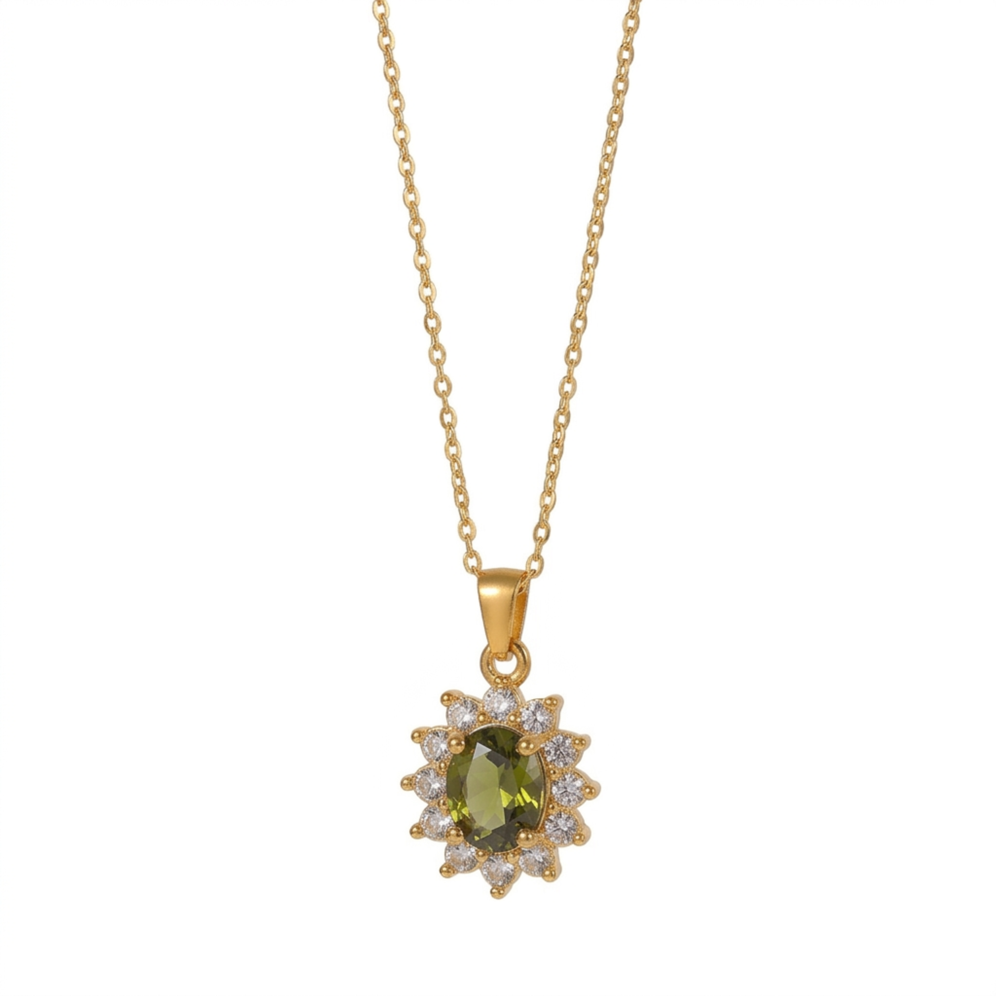 Green Halo Necklace
