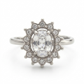Adjustable Silver Halo Ring