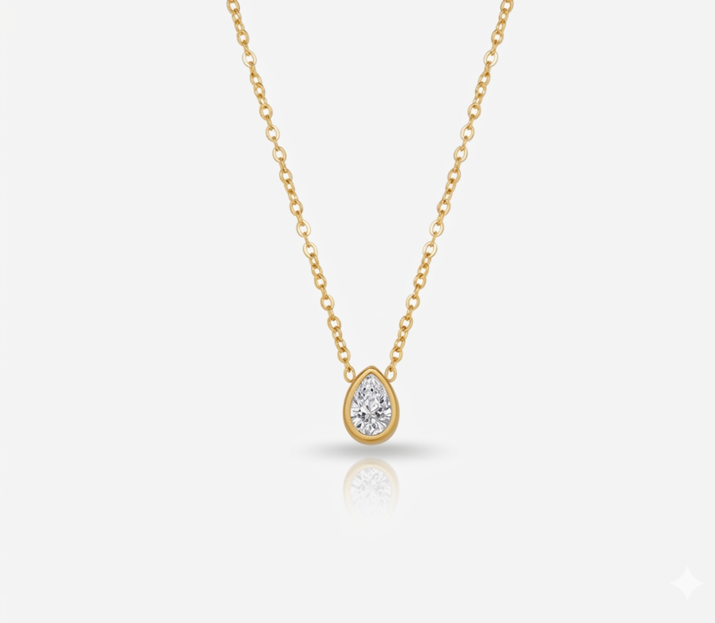 Bezel Pear Necklace