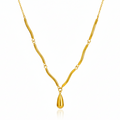Teardrop Wavy Link Necklace