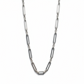 silver paper clip chain necklace