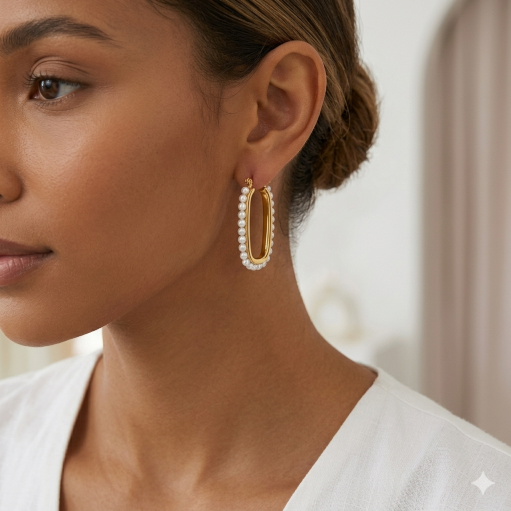 pearl hoop earrings
